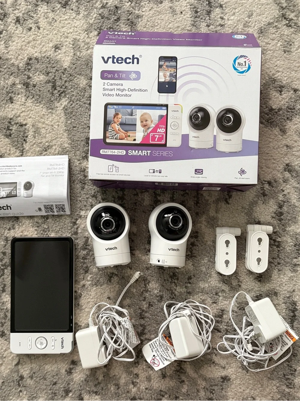 VTech Smart Series 2-Camera Baby Monitor - White